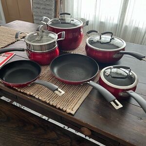 Elegant Red Cookware Set